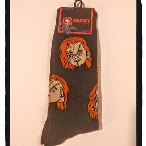 ☠️ CHUCKY ☠️ Novelty Crew Socks Fits Mens Shoe Size 6 - 12  *NWT*